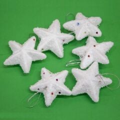 6 lı Strafor Karlı Yıldız Ağaç Süsü (6cm)