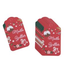 50 Li Yılbaşı Mutlu Yıllar Yazılı Hediye Etiketi, Yeniyıl Paketleme Kartı