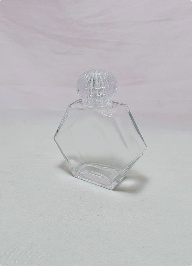 50 cc Altıgen Cam Şişe (tane ile)