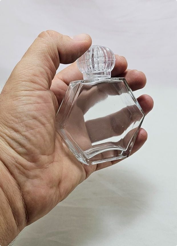 50 cc Altıgen Cam Şişe (tane ile)