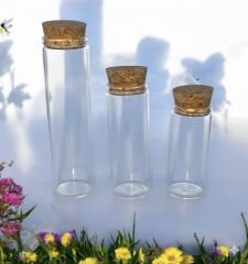 5 cm Mantar Tıpalı Cam Tüp Şişe