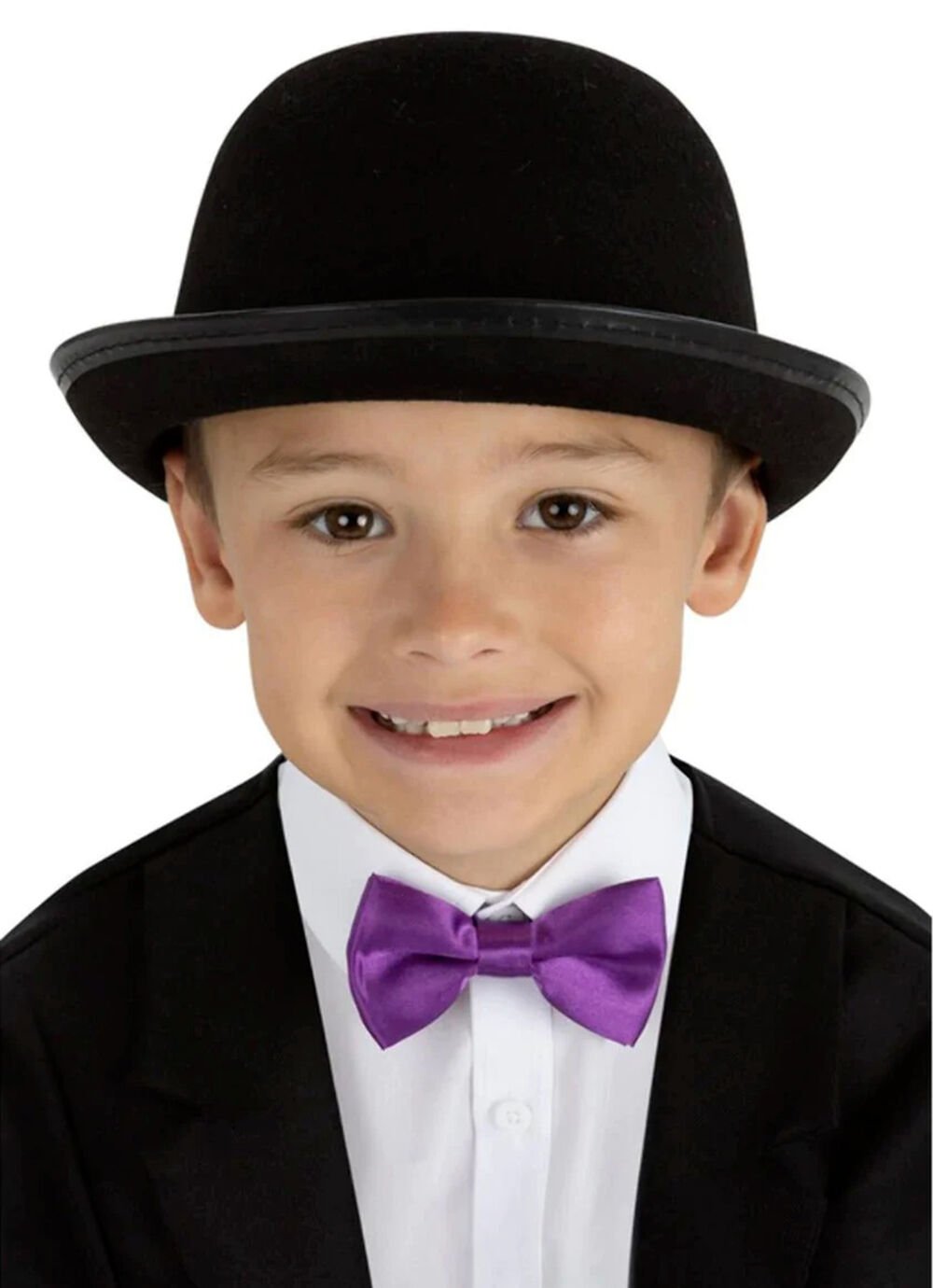 Charlie Chaplin Stil Çocuk Şapkası – Siyah Melon Parti Şapkası