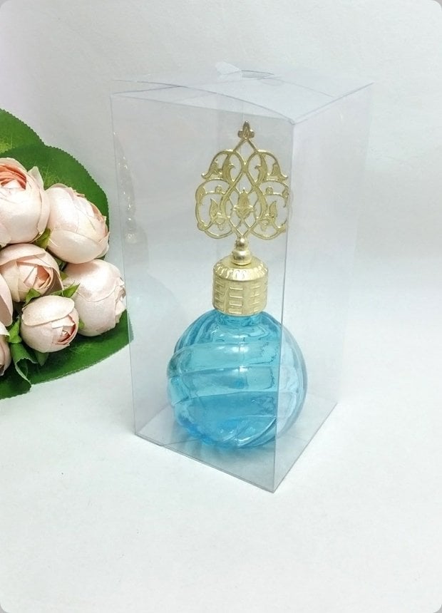 50'Li 7x7x16 Cm Katlanmamış Full Asetat Kutu Kolonya Şişesi için