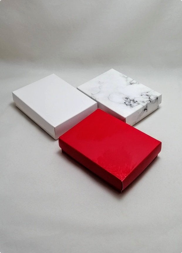 30 Lu (12x9x3 Cm) Süngerli Karton Takı Kutuları