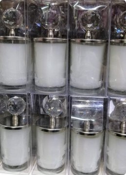 Asetat Kutusunda Kristal Tepelikli İçi Mumlu Cam Bardak Mum Altın - 10 Adet / Paket