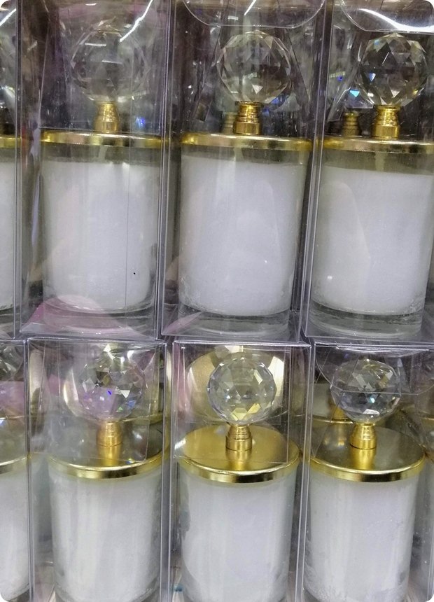 Asetat Kutusunda Kristal Tepelikli İçi Mumlu Cam Bardak Mum Altın - 10 Adet / Paket