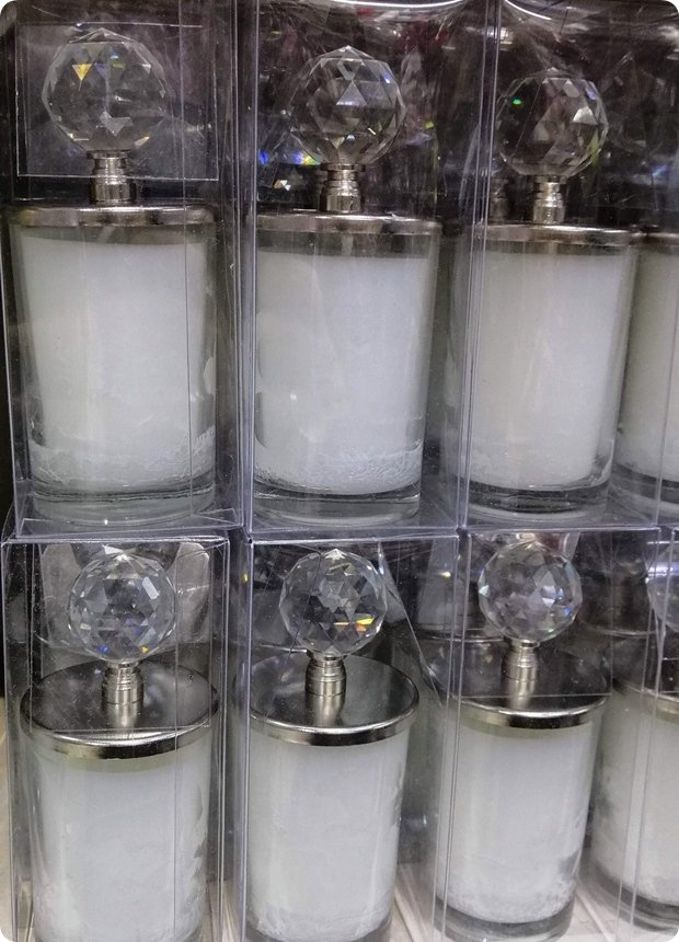 Asetat Kutusunda Kristal Tepelikli İçi Mumlu Cam Bardak Mum Altın - 10 Adet / Paket