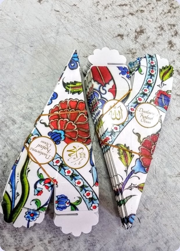 Karton Mini Çini Desenli Mevlüt Külahı