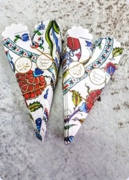 Karton Mini Çini Desenli Mevlüt Külahı