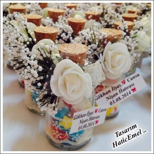 süslü şişe (Söz,Nisan,Kına,Nikah,Bebek Şekeri)