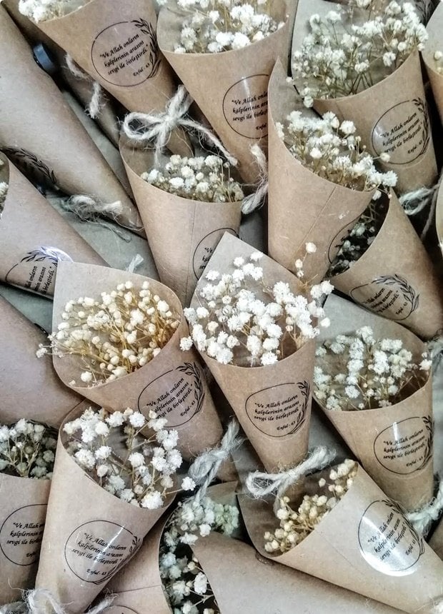 25 li Süslü Demet çiçekli Magnet (Söz, Nişan, Nikah, Şekeri)