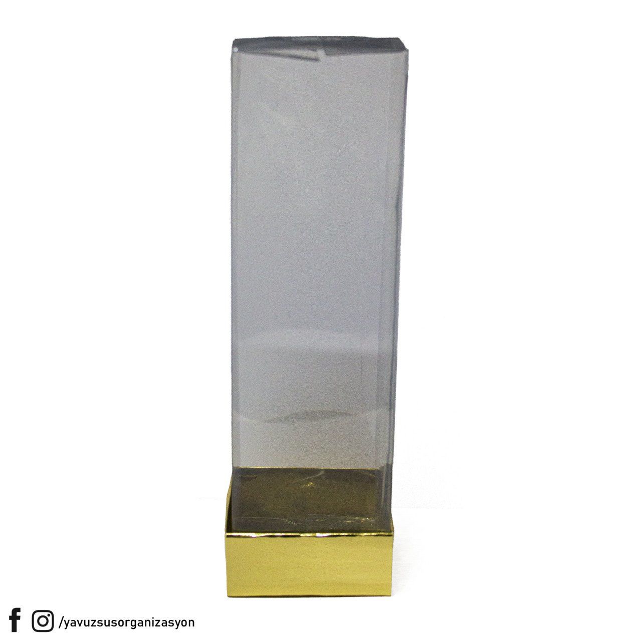 5x5x16 cm Altı Karton Asetat Kapaklı Kutu (25 adet) ALTIN