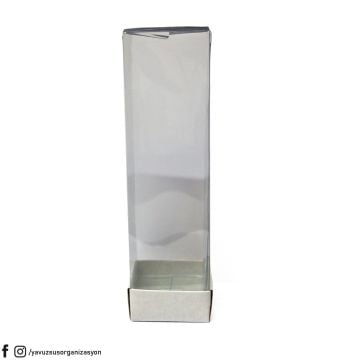5x5x16 cm Altı Karton Asetat Kapaklı Kutu (25 adet) BEYAZ