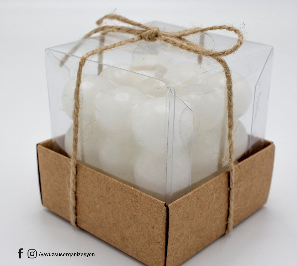 Bubble Kutuda Mum(top dekor mum) BEYAZ