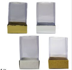 5x5x8 cm Altı Karton Asetat Kapaklı Kutu (25 adet) ALTIN