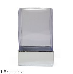 5x5x8 cm Altı Karton Asetat Kapaklı Kutu (25 adet) GUMUS