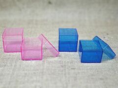 12 Li RENKLİ 5X5X5 cm pvc küp kutu MAVI