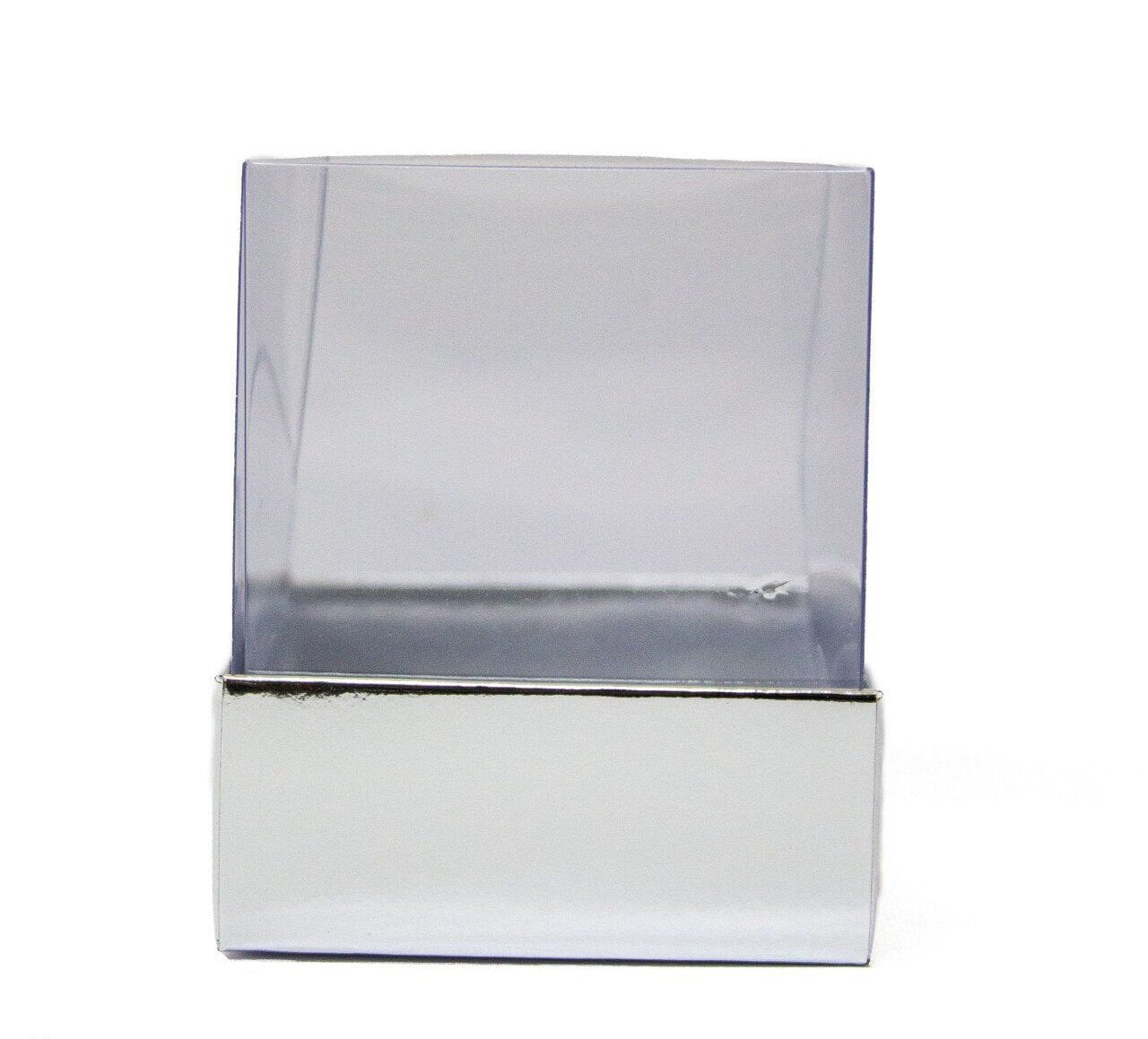 5x5x6 cm Altı Karton Asetat Kapaklı Kutu (25 adet) GUMUS