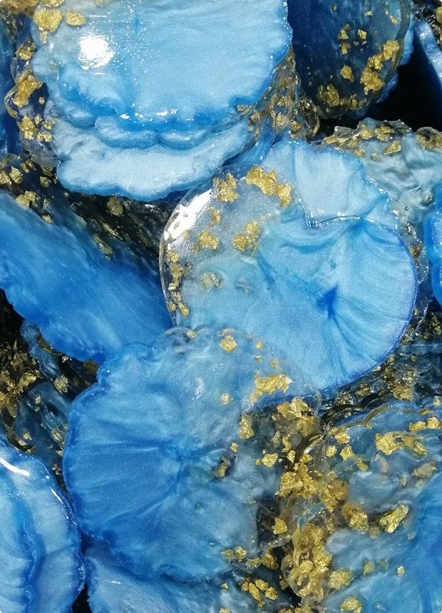 6,5 Cm Kenarı Tırtıklı Renkli Epoksi