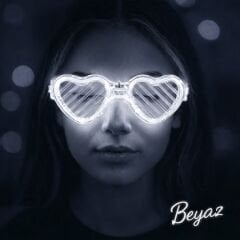 Beyaz LED Işıklı Kalp Gözlük – 3 Modlu Parti & Glow Gözlüğü