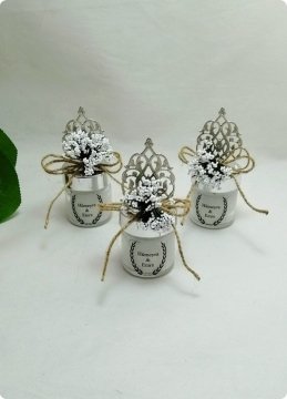 Süslü Güneş Tepelikli Mumlu Cam 40 cc Kavanoz Altın - 100 Adet / Paket