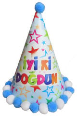 ŞAPKA KÜLAH PONPONLU İYİKİ DOĞDUN MAVİ PK:1