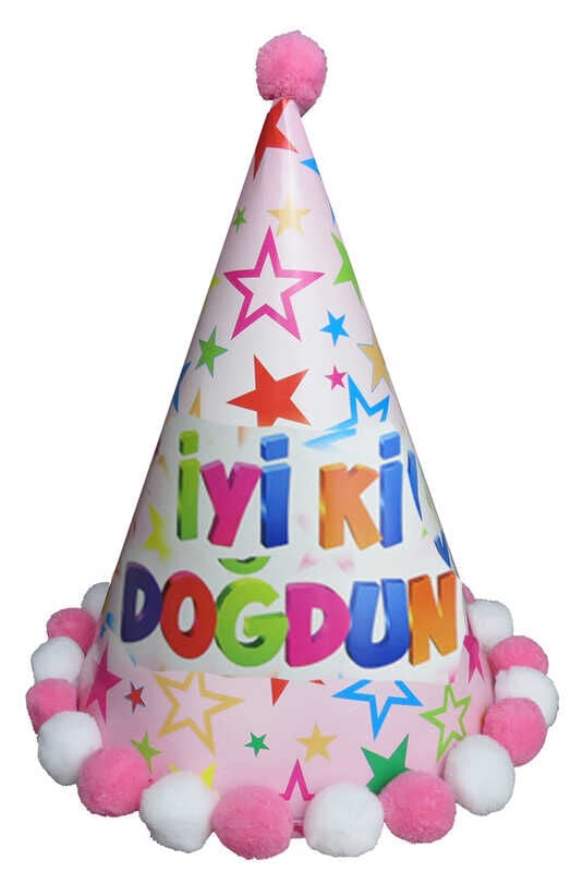 ŞAPKA KÜLAH PONPONLU İYİKİ DOĞDUN PEMBE PK:1