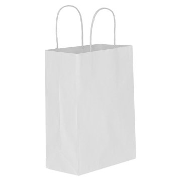 24 Lu 45x50 cm Büküm saplı Kağıt Beyaz Çanta-Poşet