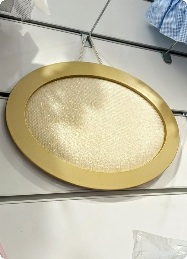 2 Boy Oval,Altın Ahşap,Kumaşlı Kapı Süsü Fon Süslemesiz