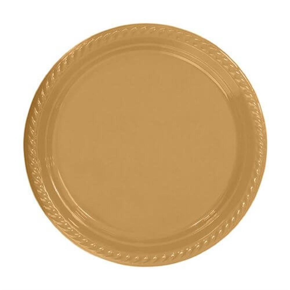 Gold Plastik Tabak 22 cm 25li