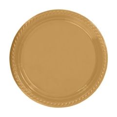 Gold Plastik Tabak 22 cm 25li