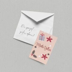 Yılbaşı Mutlu Yıllar Yazılı Hediye Kart Seti, Yeniyıl Paketleme Kartı, 25 Adet-6,5X10 Cm, Bej-2