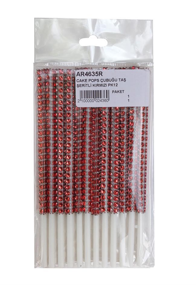 12'li Cake Pops Çubuğu Taş Şeritli