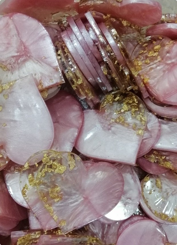 6,5 Cm Renkli Kalp Epoksi