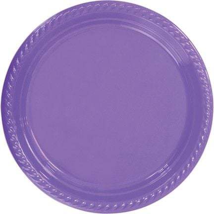 Lila Plastik Tabak 22 cm 25li