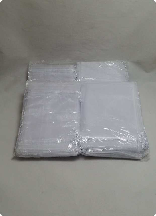 100 lü Büzgülü Yasin,Mevlüt Organze Tül Kese 15x25 cm