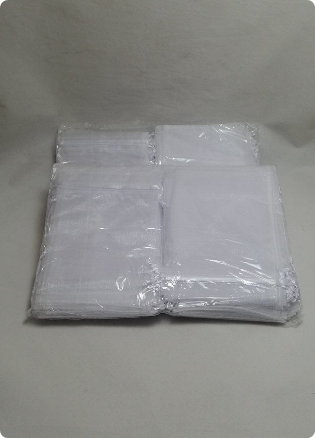 100 lü Büzgülü Yasin,Mevlüt Organze Tül Kese 15x25 cm