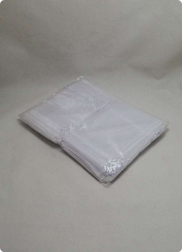 100 lü Büzgülü Yasin,Mevlüt Organze Tül Kese 15x25 cm