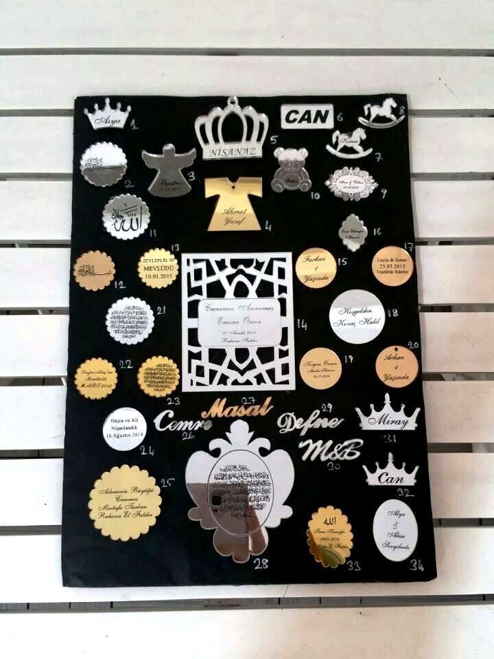 Pleksi Ayna Lazer Kesim Akrilik Süsleme objeleri (Bebek şekeri isim etiketi-Nikah şekeri etiketi - Pleksi Ayna isim etiketi) 29. No : 3-3.5 cm El yazısı İsim Yazılı 50 Adet