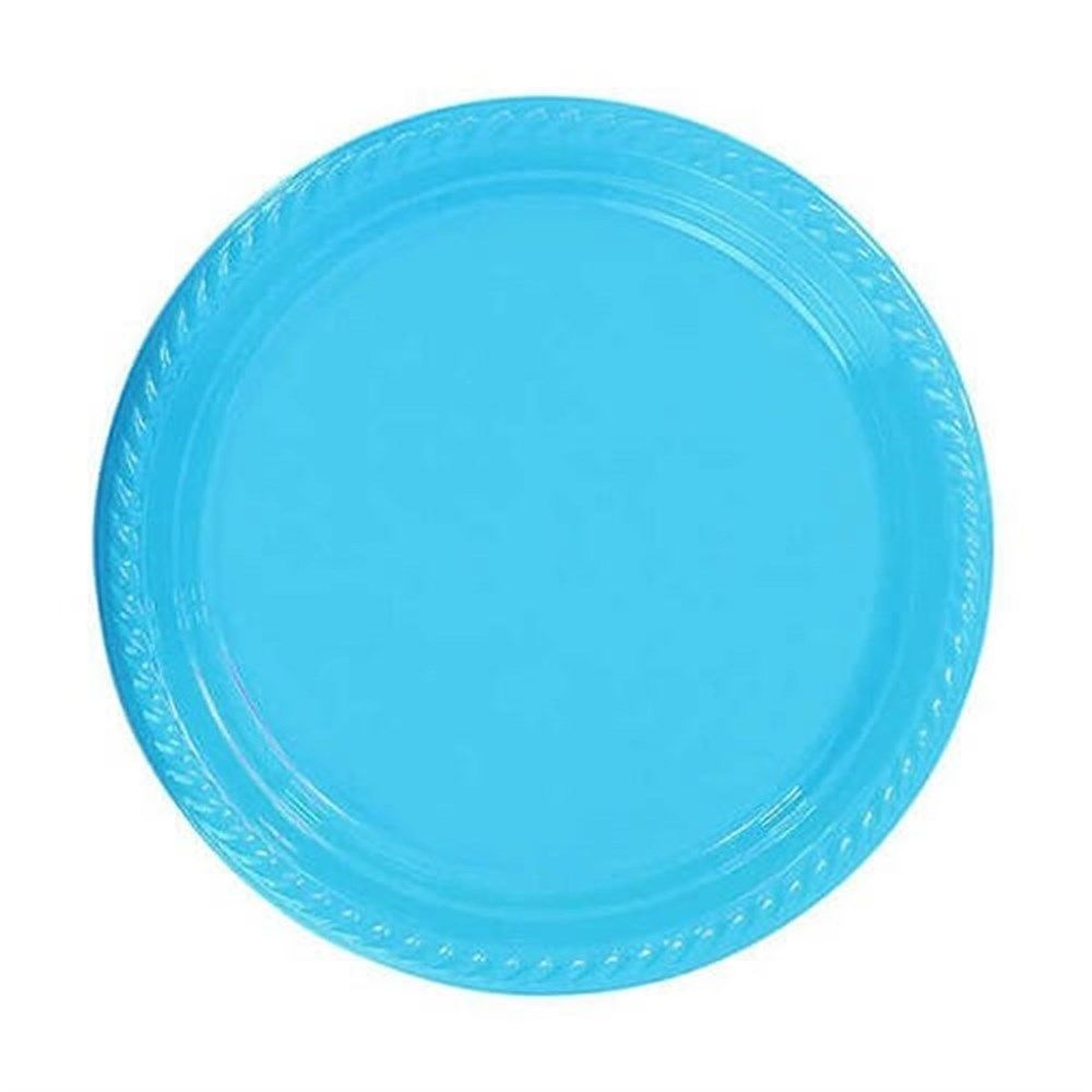 Açık Mavi Plastik Tabak 22 cm 25li