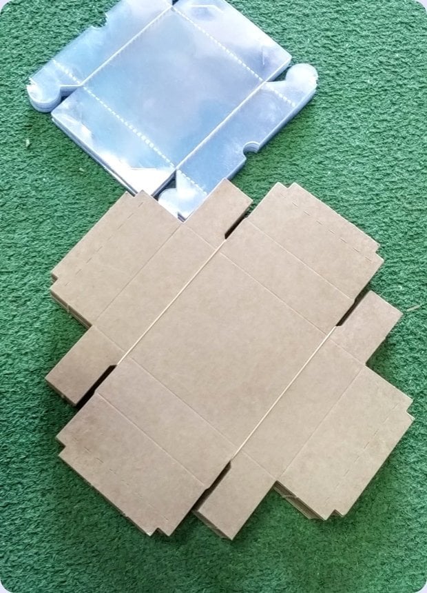 Kraft Katlanmamış Altı Karton Asetat Kapaklı Kutu 50 li