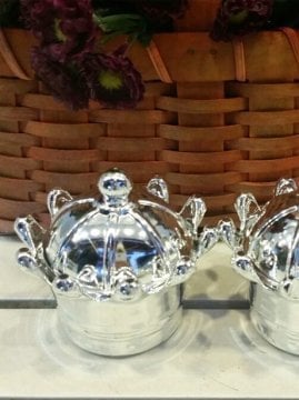1 Paket Metalize Kaplamalı Kral - Kraliçe Taç Kutu