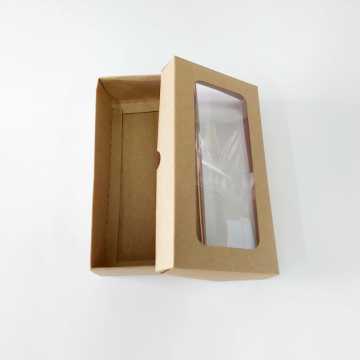 20x10x5 cm Kraft Karton Pencereli Asetat Kutu