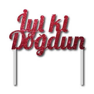PASTA SÜSÜ İYİKİ DOĞDUN KIRMIZI  PK:1-KL:50