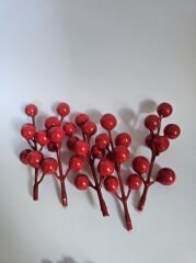 10 demet 7 Toplu Stick kokina Kırmızı Yılbaşı Dalı
