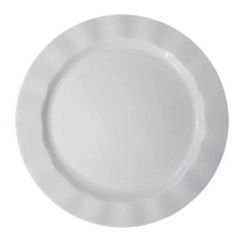 Beyaz Renk Lüks Plastik Mika Yuvarlak Tabak 26 cm 6 Adet