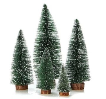 25 cm Mini Masaüstü Karlı Yılbaşı Çam Ağacı