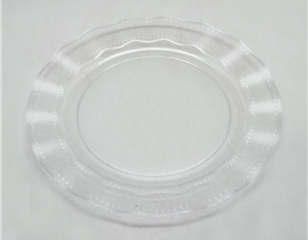 Şeffaf Lüks Plastik Mika Yuvarlak Tabak 26 cm 6 Adet