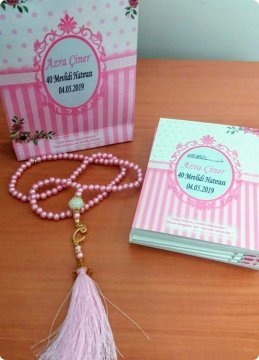 25 Lİ Karton Yasin Çantası (12,5X17cm) PEMBE