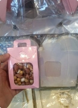 20 li Pencereli Karton Mini Çanta